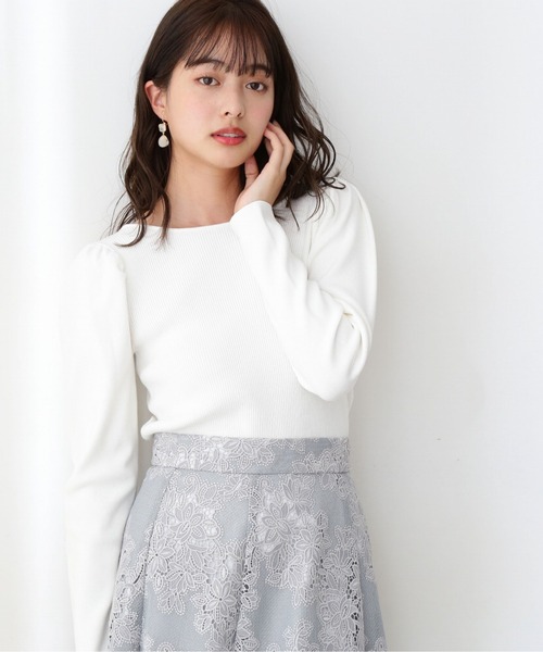 PROPORTION BODY DRESSING(プロポーションボディドレッシング)の「パフスリーブリブニット / 1212170200(ニット/セーター・レディース・ホワイト系その他/パープル/ライトグリーン/ブルー・MEDIUM/SMALL)」の2枚目の写真