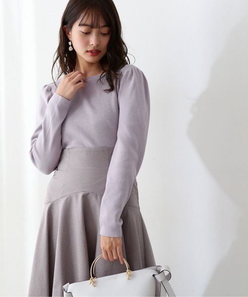 PROPORTION BODY DRESSING(プロポーションボディドレッシング)の「パフスリーブリブニット / 1212170200(ニット/セーター・レディース・ホワイト系その他/パープル/ライトグリーン/ブルー・MEDIUM/SMALL)」の4枚目の写真