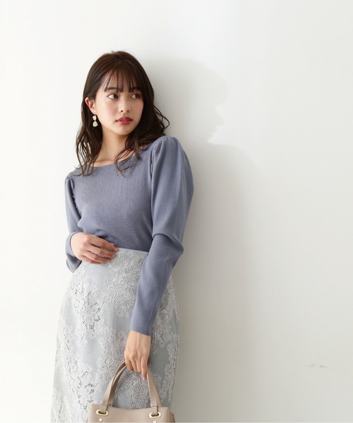 PROPORTION BODY DRESSING(プロポーションボディドレッシング)の「パフスリーブリブニット / 1212170200(ニット/セーター・レディース・ホワイト系その他/パープル/ライトグリーン/ブルー・MEDIUM/SMALL)」の1枚目の写真