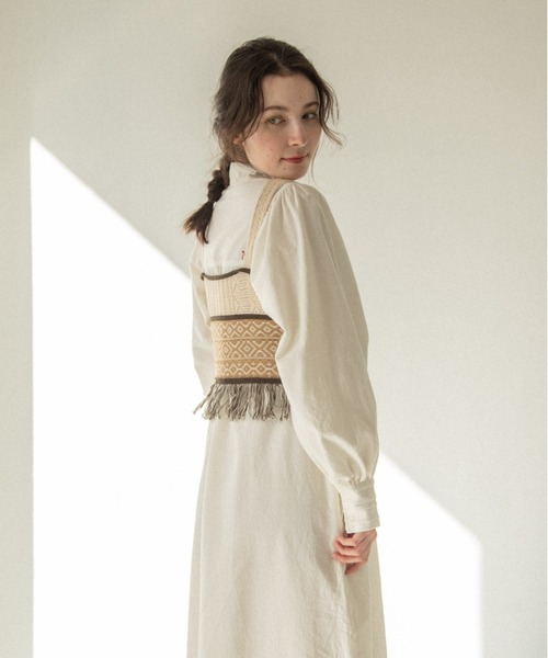 idem(イデム)の「pattern crochet bustier/クロシェ編みニットビスチェ(ベスト・レディース・ブラック/ベージュ・FREE)」の12枚目の写真