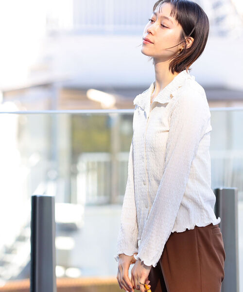 Ray BEAMS（レイビームス）の「Ray BEAMS / シャーリング シャツ（Tシャツ/カットソー・レディース・ライトブルー/ブラック/ホワイト系その他6・ONE SIZE）」の5枚目の写真