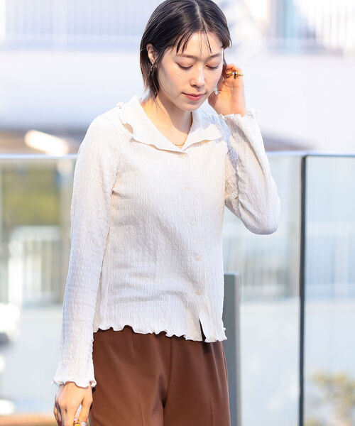 Ray BEAMS（レイビームス）の「Ray BEAMS / シャーリング シャツ（Tシャツ/カットソー・レディース・ライトブルー/ブラック/ホワイト系その他6・ONE SIZE）」の6枚目の写真