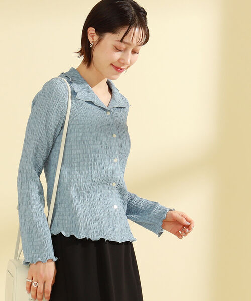 Ray BEAMS（レイビームス）の「Ray BEAMS / シャーリング シャツ（Tシャツ/カットソー・レディース・ライトブルー/ブラック/ホワイト系その他6・ONE SIZE）」の19枚目の写真