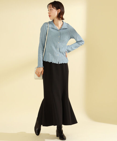 Ray BEAMS（レイビームス）の「Ray BEAMS / シャーリング シャツ（Tシャツ/カットソー・レディース・ライトブルー/ブラック/ホワイト系その他6・ONE SIZE）」の20枚目の写真