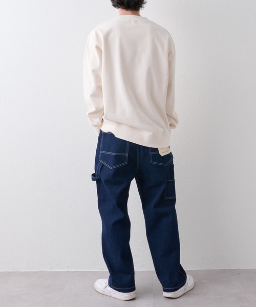 Lee×チャオパニック　ペインターパンツ　W77cm　ルーズテーパードデニム　白 Lee×チャオパニック ペインターパンツ W77cm ルーズテーパード