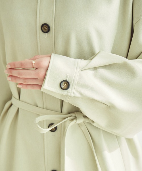 vis-`a-vis(ビサビ)の「【一部店舗限定】ウエストリボン付きボリュームスリーブCPOシャツブルゾン(ブルゾン・レディース・カーキ/ベージュ/ブラック・FREE)」の18枚目の写真