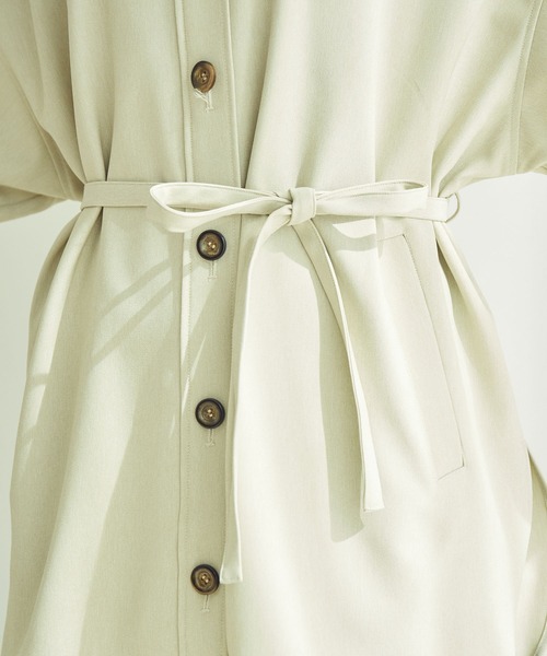 vis-`a-vis(ビサビ)の「【一部店舗限定】ウエストリボン付きボリュームスリーブCPOシャツブルゾン(ブルゾン・レディース・カーキ/ベージュ/ブラック・FREE)」の19枚目の写真