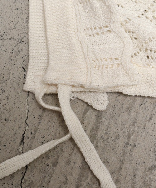 chambre de charme（シャンブルドゥシャーム）の「cdc すかし柄パッチワーク フリル帽（ニットキャップ/ビーニー・レディース・キナリ/パープル/ブラウン・FREE）」の18枚目の写真