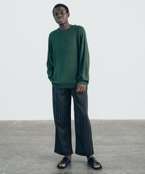 euan.（ユアン）の「euan. マルチストライプ ドライタッチ ワイドストレートイージーパンツ（その他パンツ・メンズ・ホワイト/ブラック・M/L）」の7枚目の写真