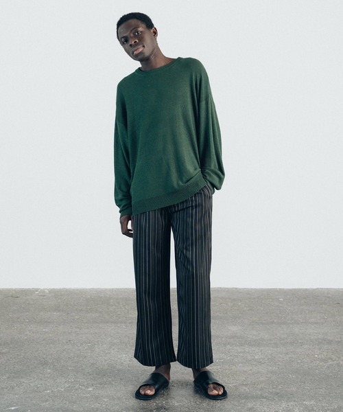 euan.（ユアン）の「euan. マルチストライプ ドライタッチ ワイドストレートイージーパンツ（その他パンツ・メンズ・ホワイト/ブラック・M/L）」の8枚目の写真