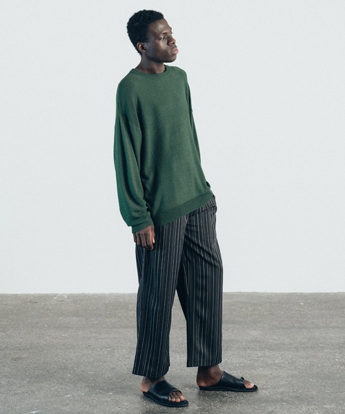 euan.（ユアン）の「euan. マルチストライプ ドライタッチ ワイドストレートイージーパンツ（その他パンツ・メンズ・ホワイト/ブラック・M/L）」の9枚目の写真