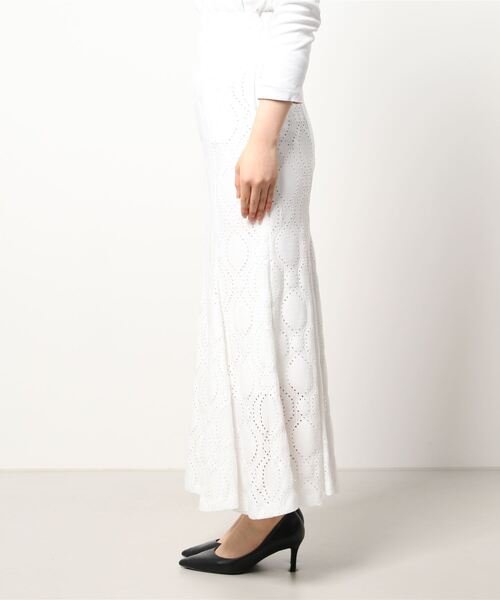 Lui's（ルイス）の「カットレースマーメイドスカート（スカート・レディース・ホワイト/ブラック/ベージュ・FREE）」の4枚目の写真