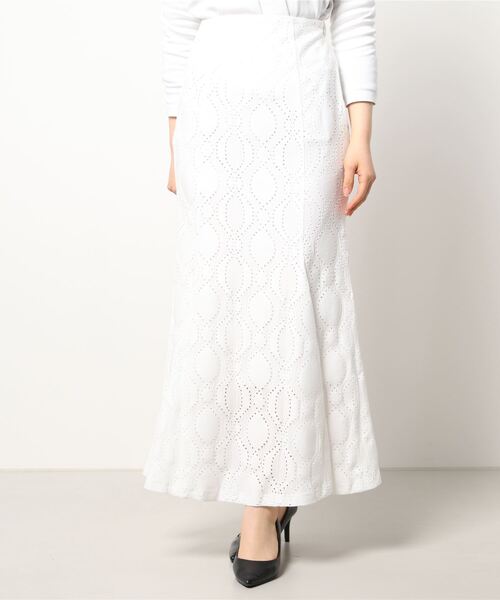 Lui's（ルイス）の「カットレースマーメイドスカート（スカート・レディース・ホワイト/ブラック/ベージュ・FREE）」の11枚目の写真