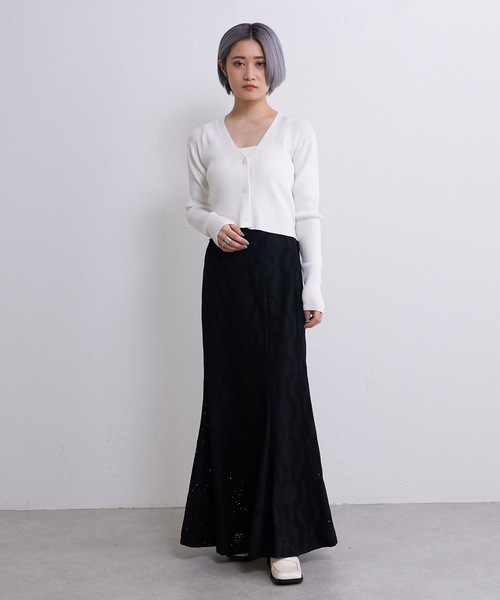 Lui's（ルイス）の「カットレースマーメイドスカート（スカート・レディース・ホワイト/ブラック/ベージュ・FREE）」の8枚目の写真