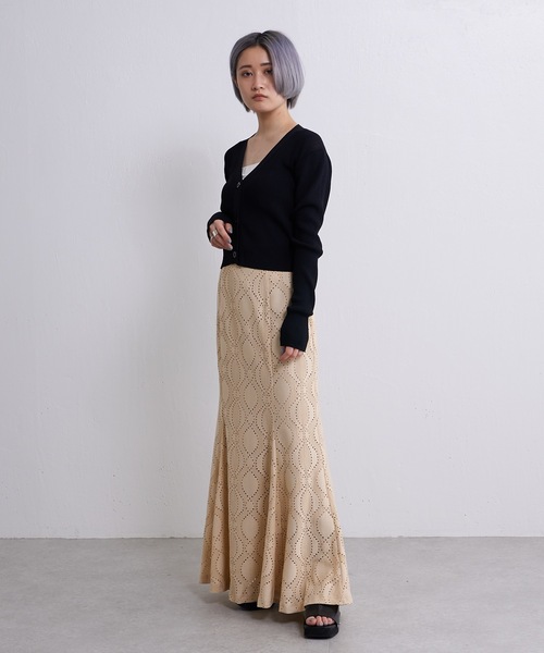 Lui's（ルイス）の「カットレースマーメイドスカート（スカート・レディース・ホワイト/ブラック/ベージュ・FREE）」の13枚目の写真