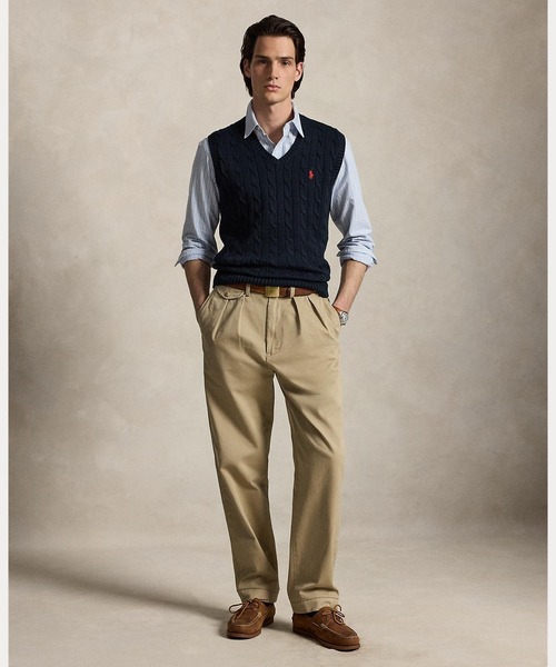 POLO RALPH LAUREN(ポロ ラルフ ローレン)の「ケーブルニット コットン セーター ベスト(ベスト・メンズ・ブルー・S/M/L/XL/XS/XXL)」の4枚目の写真