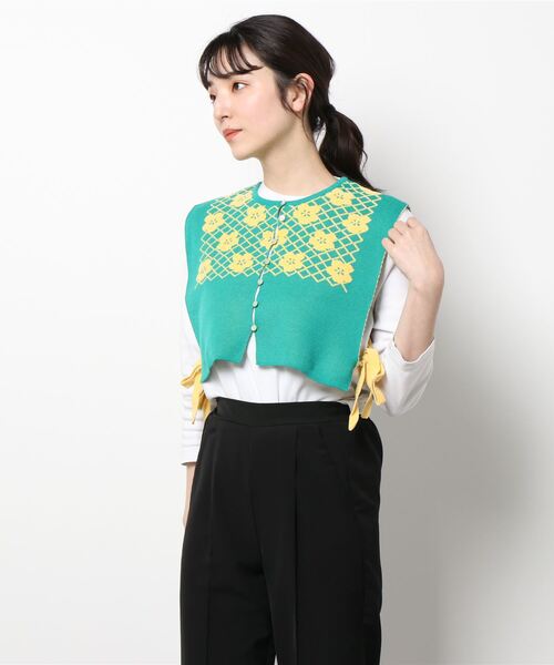 moyan ecri(モヤン エクリ)の「<moyan ecri>ワンポイント付け衿風ビスチェ ベスト【SAKURA SERIES】(ベスト・レディース・グリーン/アクア・FREE)」の11枚目の写真