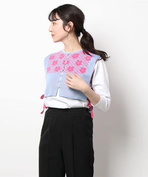moyan ecri(モヤン エクリ)の「<moyan ecri>ワンポイント付け衿風ビスチェ ベスト【SAKURA SERIES】(ベスト・レディース・グリーン/アクア・FREE)」の12枚目の写真