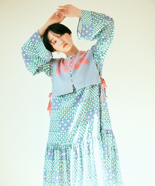 moyan ecri(モヤン エクリ)の「<moyan ecri>ワンポイント付け衿風ビスチェ ベスト【SAKURA SERIES】(ベスト・レディース・グリーン/アクア・FREE)」の8枚目の写真
