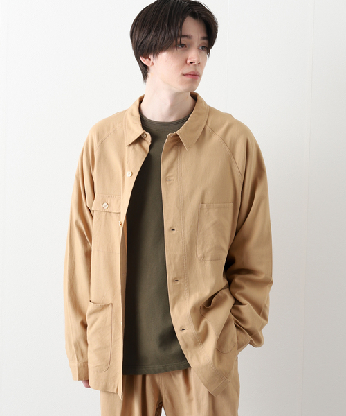 B.C STOCK(ベーセーストック)の「ルーズフィットカバーオール(ブルゾン・メンズ・ベージュ/カーキ/コバルトブルー・MEDIUM/LARGE)」の6枚目の写真