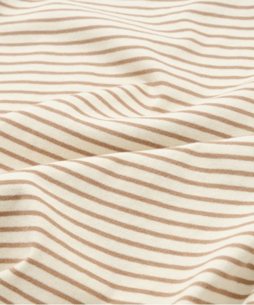 COVERNAT(カバーナット)の「【COVERNAT】STRIPE OVER-FIT LONG SLEEVE / カバーナット ストライプ オーバーフィット ロングスリーブ Tシャツ(Tシャツ/カットソー・メンズ・ブルー/ブラウン/ホワイト/ブラック・MEDIUM/SMALL/LARGE)」の16枚目の写真
