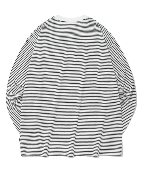 COVERNAT(カバーナット)の「【COVERNAT】STRIPE OVER-FIT LONG SLEEVE / カバーナット ストライプ オーバーフィット ロングスリーブ Tシャツ(Tシャツ/カットソー・メンズ・ブルー/ブラウン/ホワイト/ブラック・MEDIUM/SMALL/LARGE)」の5枚目の写真