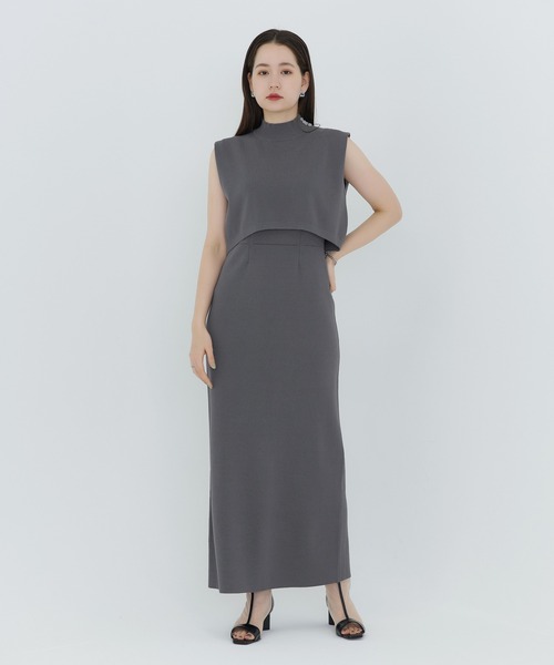 TINA：JOJUN（ティーナジョジュン）の「前後2WAY ニットキャミワンピース TINA：JOJUN（ワンピース・レディース・パープル/ライトグリーン/チャコール・S/M）」の9枚目の写真