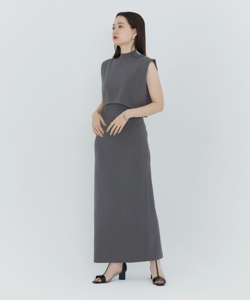 TINA：JOJUN（ティーナジョジュン）の「前後2WAY ニットキャミワンピース TINA：JOJUN（ワンピース・レディース・パープル/ライトグリーン/チャコール・S/M）」の7枚目の写真