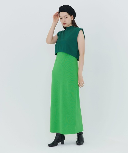 TINA：JOJUN（ティーナジョジュン）の「前後2WAY ニットキャミワンピース TINA：JOJUN（ワンピース・レディース・パープル/ライトグリーン/チャコール・S/M）」の10枚目の写真