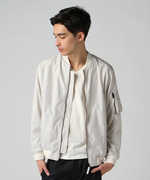 417 EDIFICE（フォーワンセブンエディフィス）の「◇ナイロン インサイドメッシュMA-1 （ブルゾン・メンズ・ホワイト/ブラック/ブルー・SMALL/LARGE/MEDIUM）」の7枚目の写真