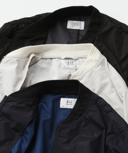 417 EDIFICE（フォーワンセブンエディフィス）の「◇ナイロン インサイドメッシュMA-1 （ブルゾン・メンズ・ホワイト/ブラック/ブルー・SMALL/LARGE/MEDIUM）」の12枚目の写真