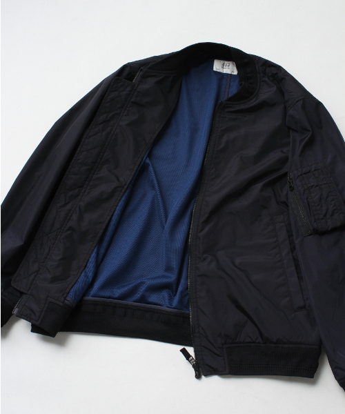 417 EDIFICE（フォーワンセブンエディフィス）の「◇ナイロン インサイドメッシュMA-1 （ブルゾン・メンズ・ホワイト/ブラック/ブルー・SMALL/LARGE/MEDIUM）」の9枚目の写真