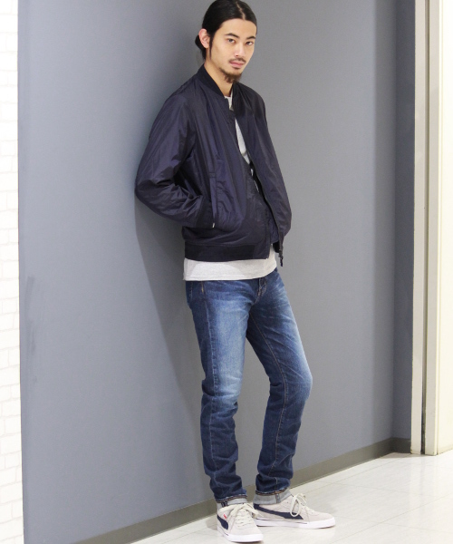 417 EDIFICE（フォーワンセブンエディフィス）の「◇ナイロン インサイドメッシュMA-1 （ブルゾン・メンズ・ホワイト/ブラック/ブルー・SMALL/LARGE/MEDIUM）」の6枚目の写真