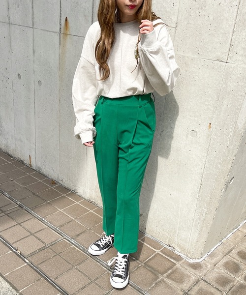 PairPair(ペアペア)の「ジョーゼットカラースラックス(スラックス・レディース・ターコイズブルー/ライム/グリーン/ブラック・フリー)」の4枚目の写真