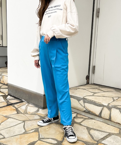 PairPair(ペアペア)の「ジョーゼットカラースラックス(スラックス・レディース・ターコイズブルー/ライム/グリーン/ブラック・フリー)」の14枚目の写真