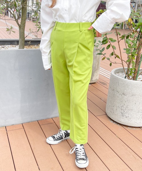 PairPair(ペアペア)の「ジョーゼットカラースラックス(スラックス・レディース・ターコイズブルー/ライム/グリーン/ブラック・フリー)」の8枚目の写真