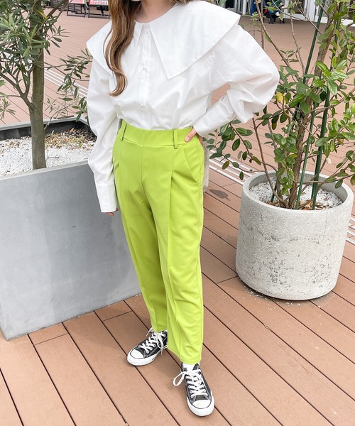 PairPair(ペアペア)の「ジョーゼットカラースラックス(スラックス・レディース・ターコイズブルー/ライム/グリーン/ブラック・フリー)」の22枚目の写真