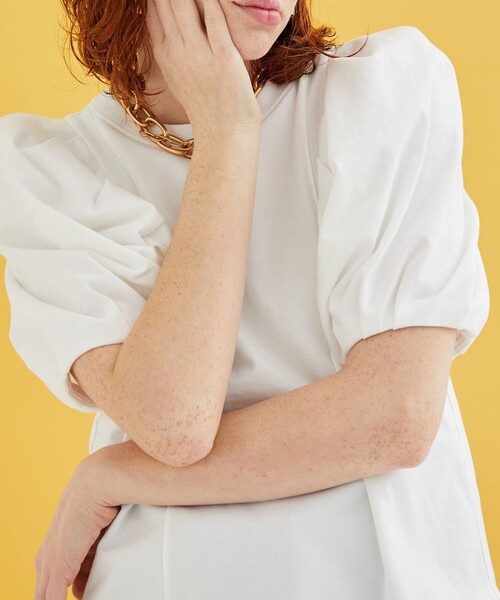 INella（イネラ）の「【INella/イネラ】モダンタックスリーブトップス（Tシャツ/カットソー・レディース・ホワイト/ブラック/ピンク/ラベンダー・FREE）」の18枚目の写真