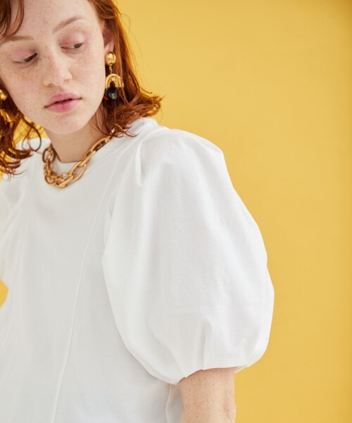 INella（イネラ）の「【INella/イネラ】モダンタックスリーブトップス（Tシャツ/カットソー・レディース・ホワイト/ブラック/ピンク/ラベンダー・FREE）」の14枚目の写真