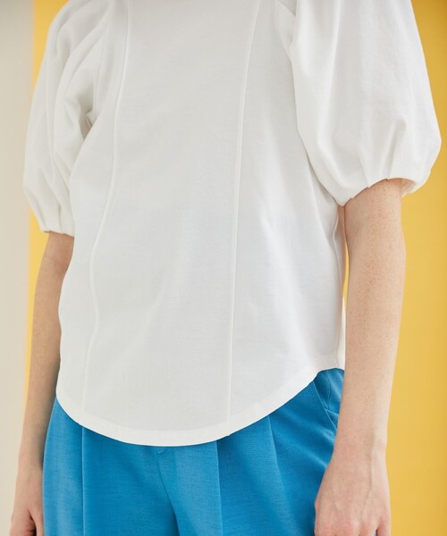 INella（イネラ）の「【INella/イネラ】モダンタックスリーブトップス（Tシャツ/カットソー・レディース・ホワイト/ブラック/ピンク/ラベンダー・FREE）」の10枚目の写真