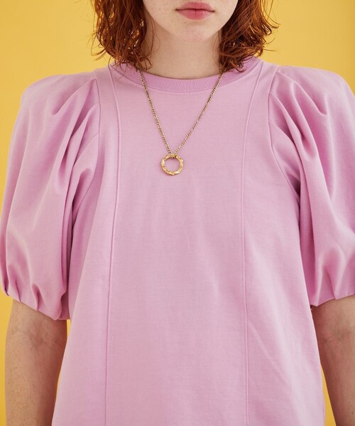 INella（イネラ）の「【INella/イネラ】モダンタックスリーブトップス（Tシャツ/カットソー・レディース・ホワイト/ブラック/ピンク/ラベンダー・FREE）」の8枚目の写真