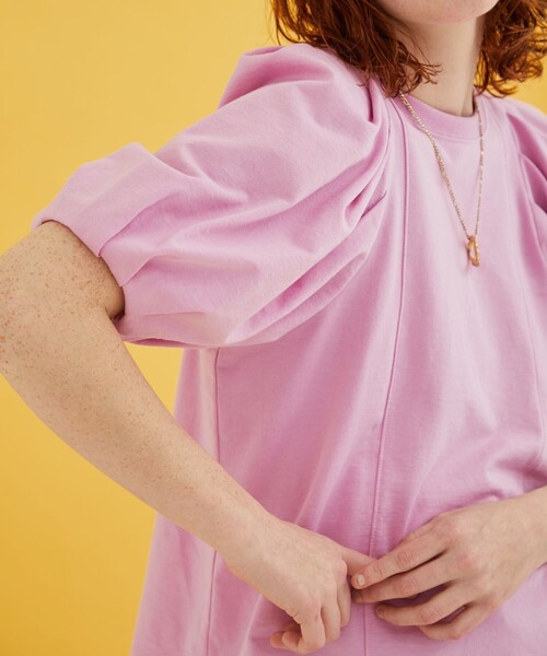 INella（イネラ）の「【INella/イネラ】モダンタックスリーブトップス（Tシャツ/カットソー・レディース・ホワイト/ブラック/ピンク/ラベンダー・FREE）」の17枚目の写真