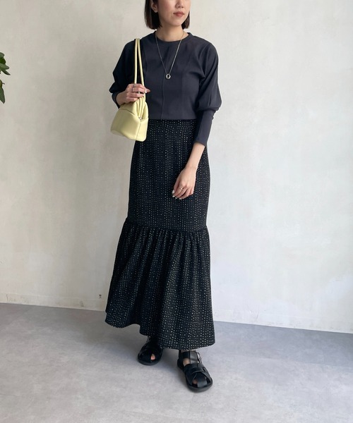 CAPRICIEUX LE'MAGE（カプリシューレマージュ）の「ウエストマークリブプルオーバー（Tシャツ/カットソー・レディース・ホワイト/チャコールグレー/ベージュ・FREE）」の5枚目の写真