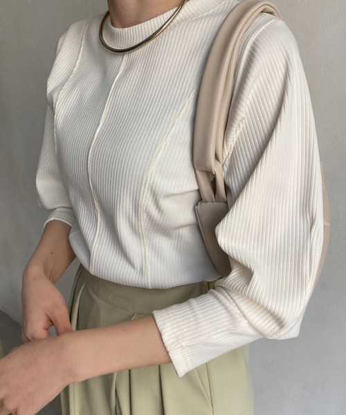 CAPRICIEUX LE'MAGE（カプリシューレマージュ）の「ウエストマークリブプルオーバー（Tシャツ/カットソー・レディース・ホワイト/チャコールグレー/ベージュ・FREE）」の20枚目の写真
