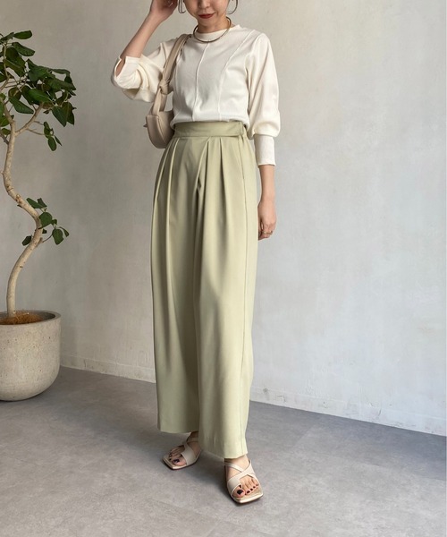 CAPRICIEUX LE'MAGE（カプリシューレマージュ）の「ウエストマークリブプルオーバー（Tシャツ/カットソー・レディース・ホワイト/チャコールグレー/ベージュ・FREE）」の6枚目の写真