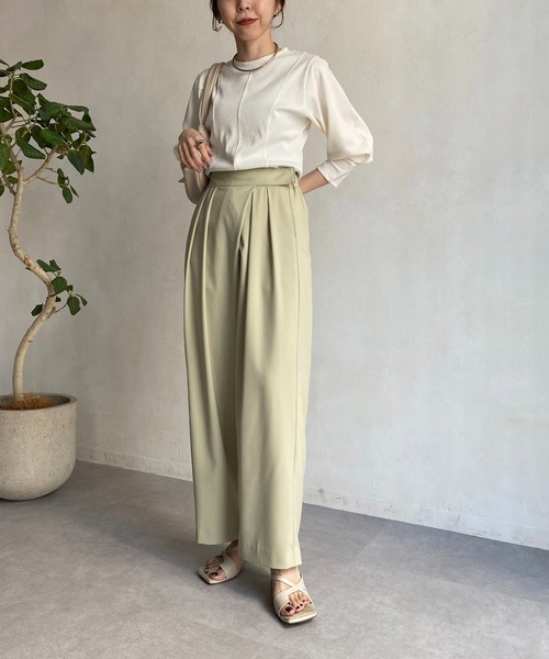 CAPRICIEUX LE'MAGE（カプリシューレマージュ）の「ウエストマークリブプルオーバー（Tシャツ/カットソー・レディース・ホワイト/チャコールグレー/ベージュ・FREE）」の11枚目の写真
