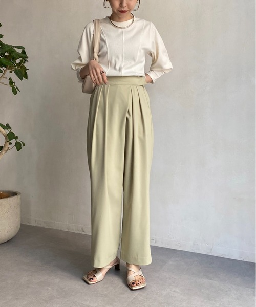CAPRICIEUX LE'MAGE（カプリシューレマージュ）の「ウエストマークリブプルオーバー（Tシャツ/カットソー・レディース・ホワイト/チャコールグレー/ベージュ・FREE）」の16枚目の写真