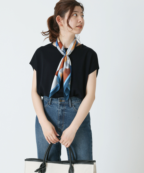 B.C STOCK(ベーセーストック)の「天竺編みフレンチ袖プルオーバー(Tシャツ/カットソー・レディース・ベージュ/ネイビー/ブラウン/オレンジ・FREE)」の19枚目の写真