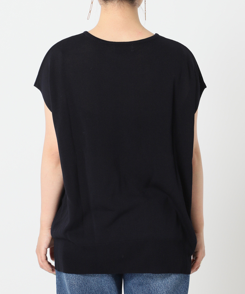 B.C STOCK(ベーセーストック)の「天竺編みフレンチ袖プルオーバー(Tシャツ/カットソー・レディース・ベージュ/ネイビー/ブラウン/オレンジ・FREE)」の5枚目の写真