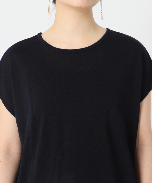 B.C STOCK(ベーセーストック)の「天竺編みフレンチ袖プルオーバー(Tシャツ/カットソー・レディース・ベージュ/ネイビー/ブラウン/オレンジ・FREE)」の7枚目の写真